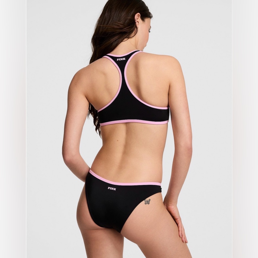PINK Victoria's Secret Black Brazilian Bikini Bottom